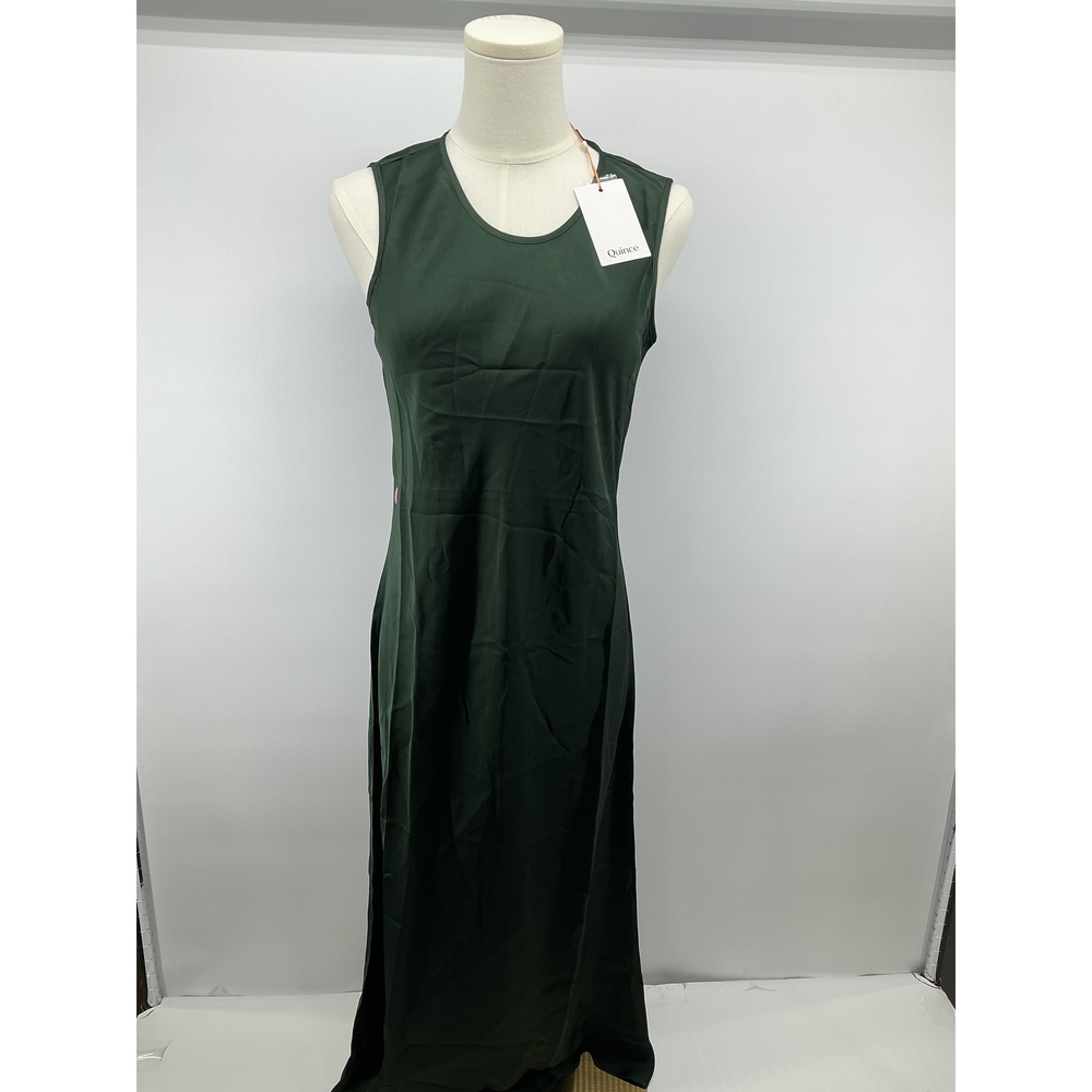 Washable Stretch Silk Tank Midi Dress